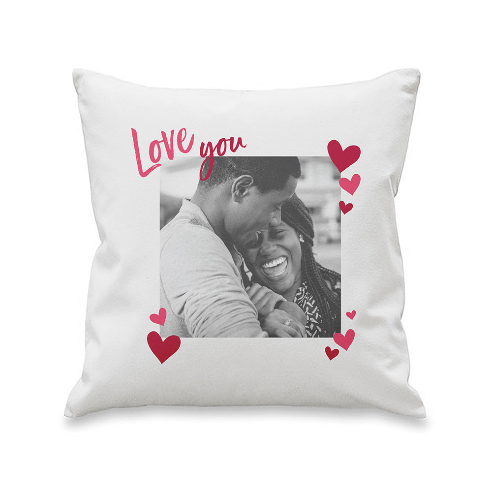 Personalised Love You Photo Upload Cushion