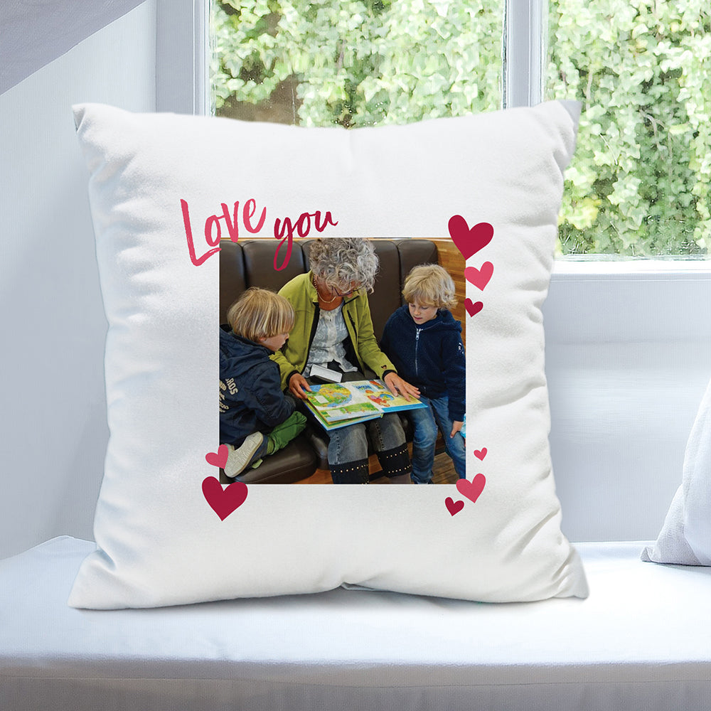 Personalised Love You Photo Upload Cushion