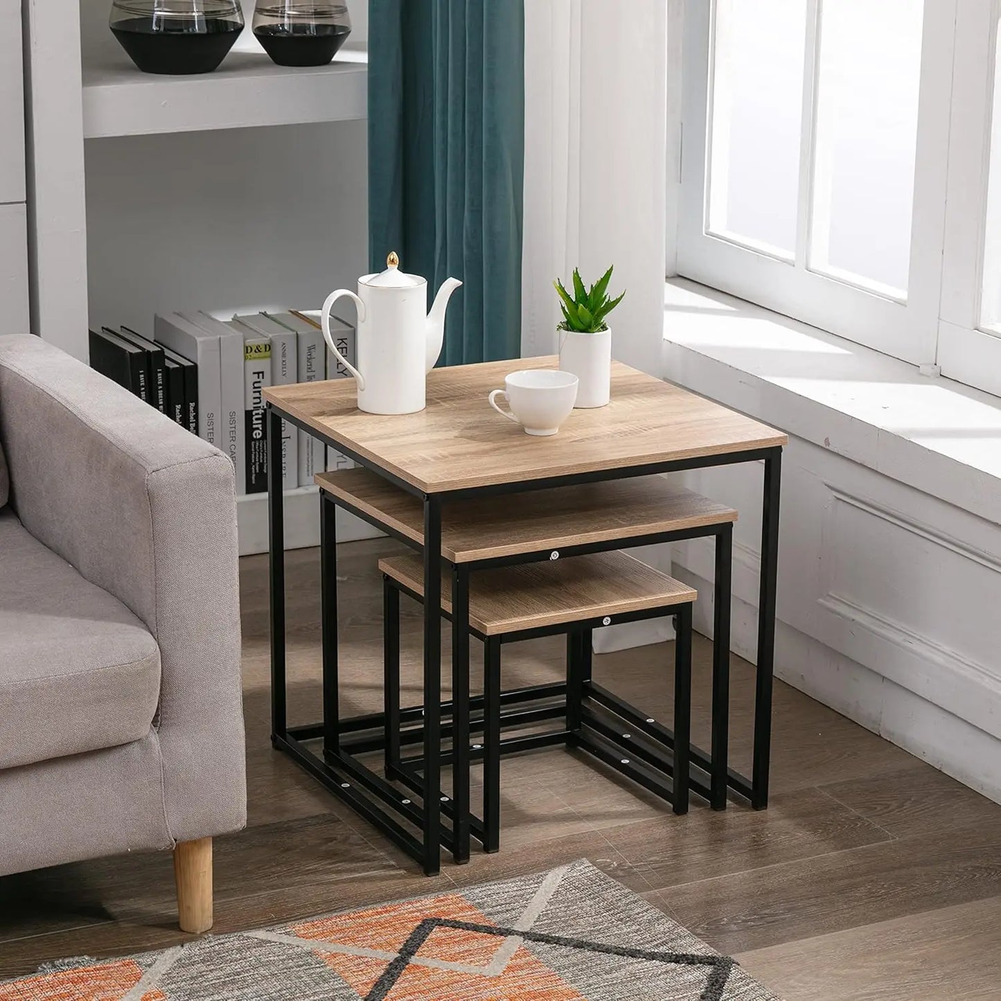 3-Piece Nesting Coffee Table Set – Modern, Space-Saving & Stylish