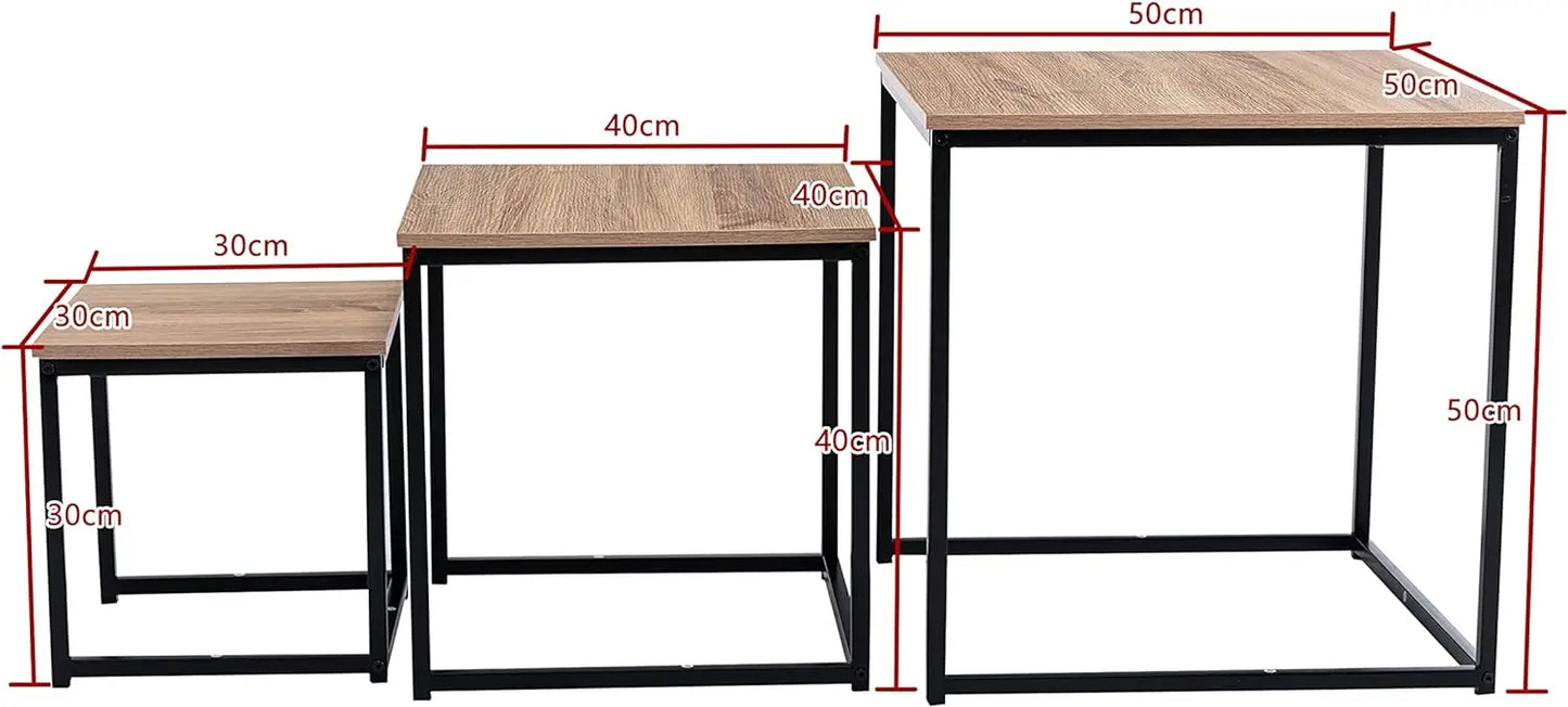 3-Piece Nesting Coffee Table Set – Modern, Space-Saving & Stylish