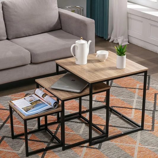 3-Piece Nesting Coffee Table Set – Modern, Space-Saving & Stylish