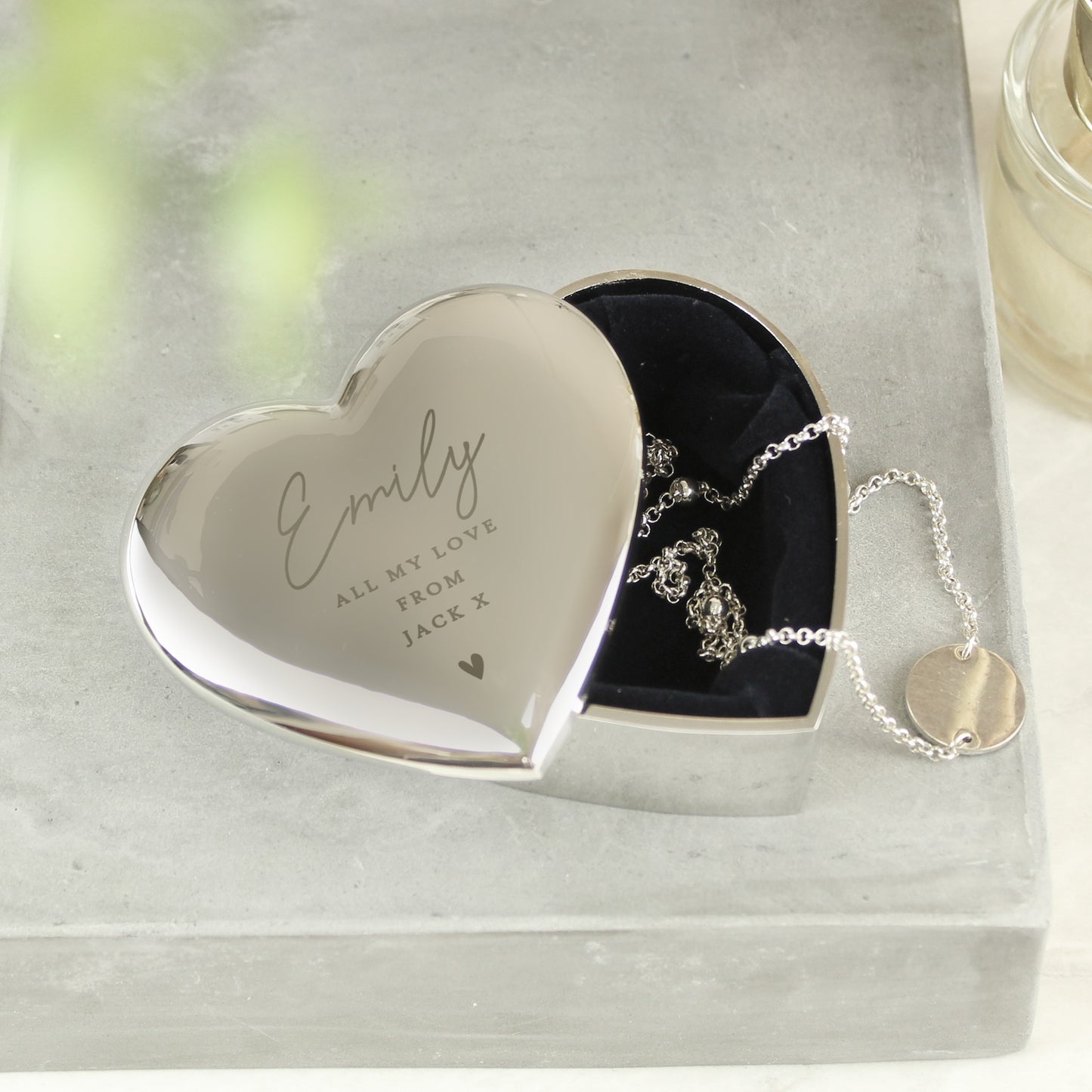 Personalised Name and Message Heart Trinket Box