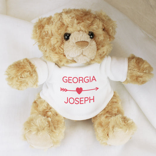 Personalised Cupids Love Heart Teddy Bear