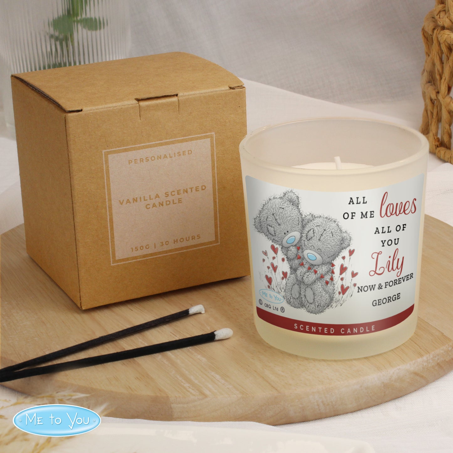 Personalised Me to You Love Scented Candle Jar