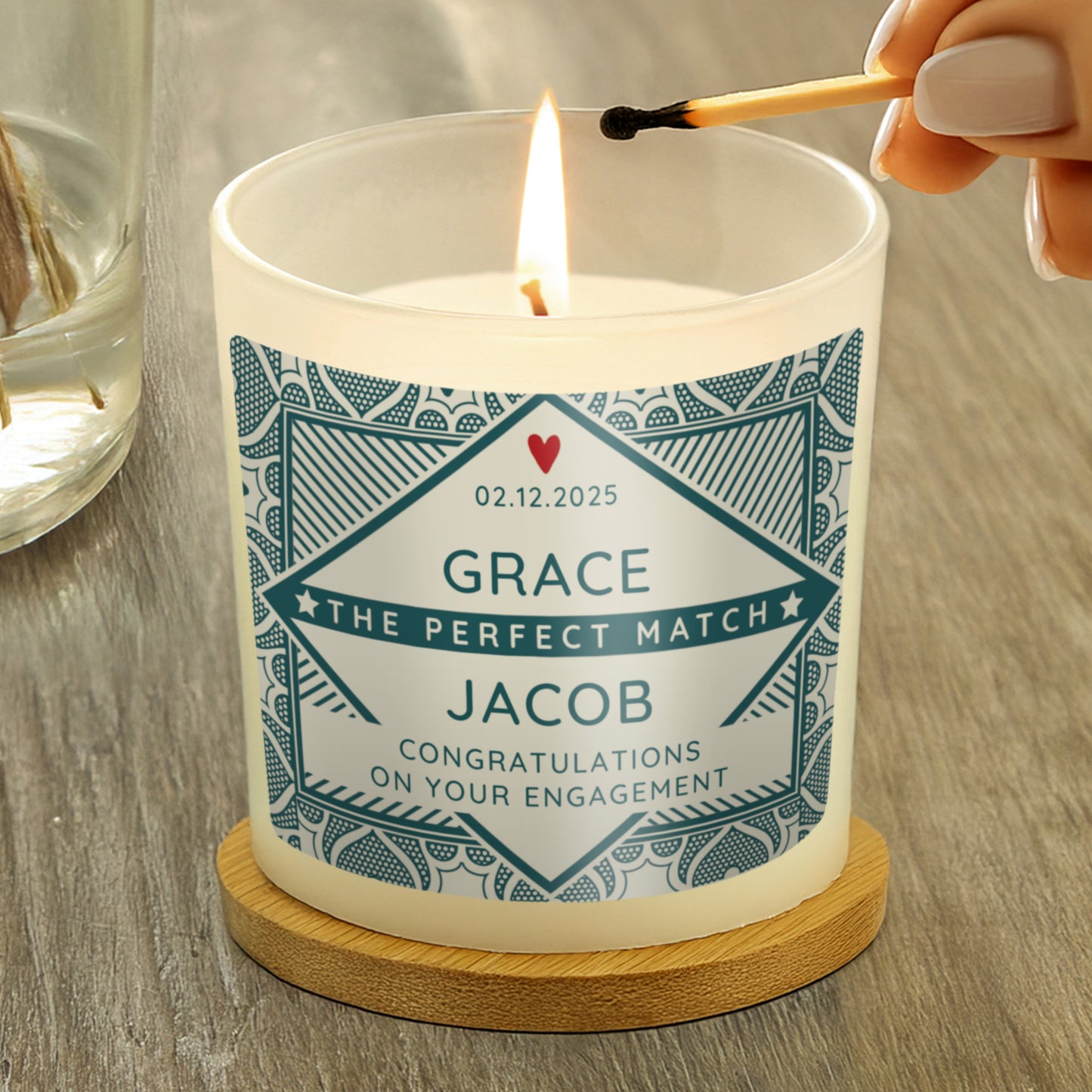 Personalised The Perfect Match Scented Jar Candle