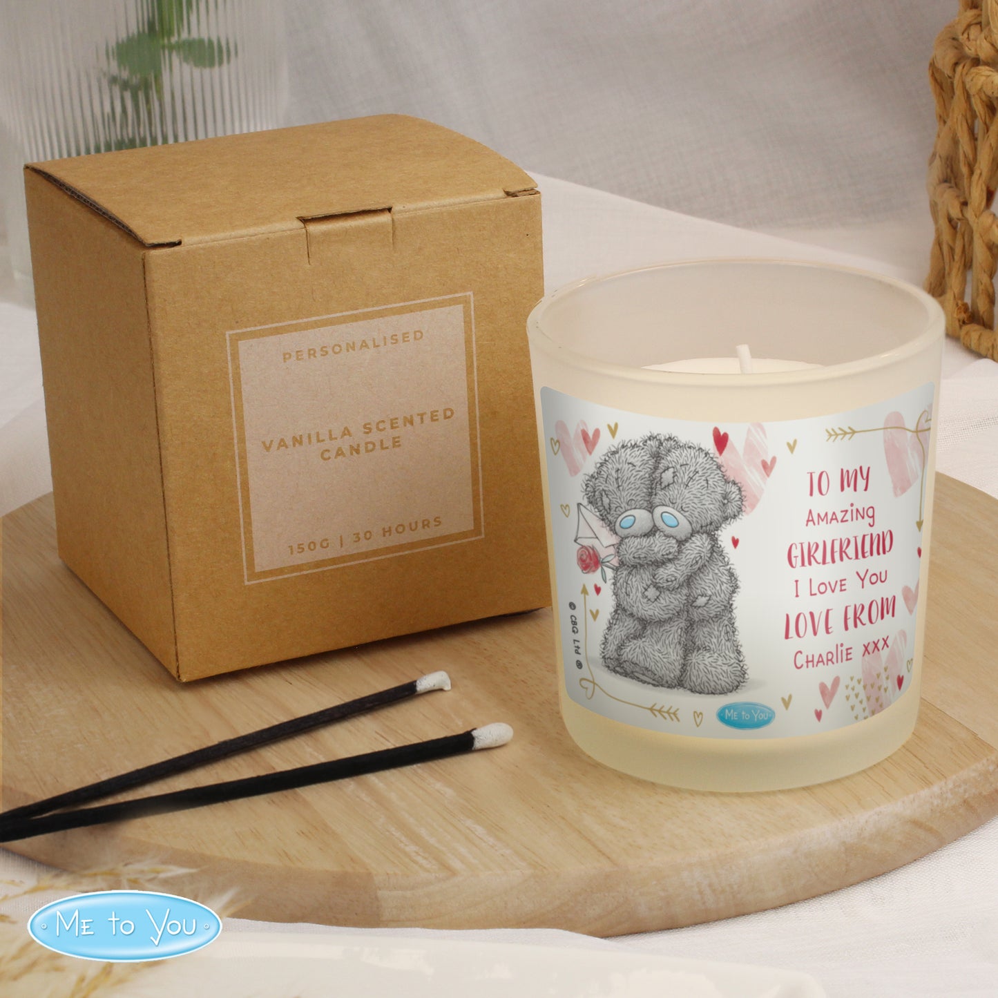 Personalised Me To You Love Forever Scented Jar Candle