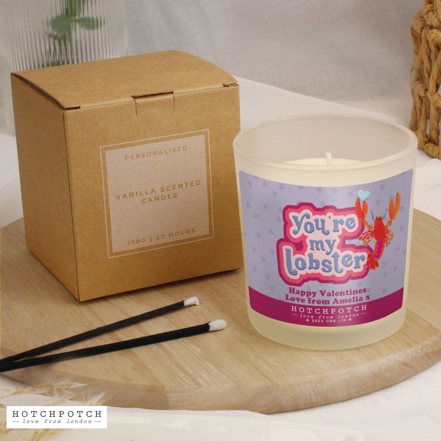 Personalised Hotchpotch Youre My Lobster Scented Candle Jar