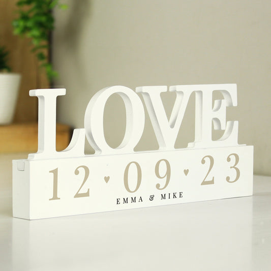 Personalised Botanical Wooden Love Ornament