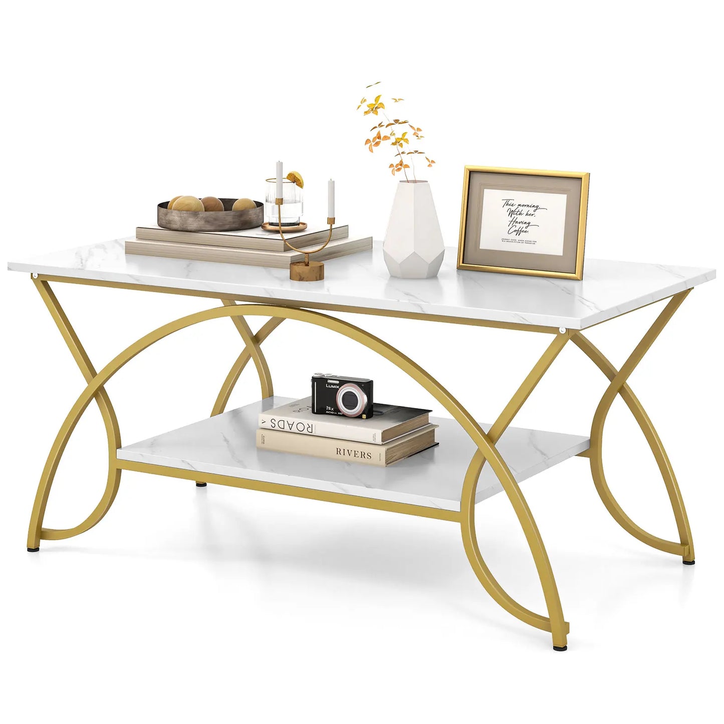 2-Tier Modern Coffee Table – Stylish, Sturdy & Functional!