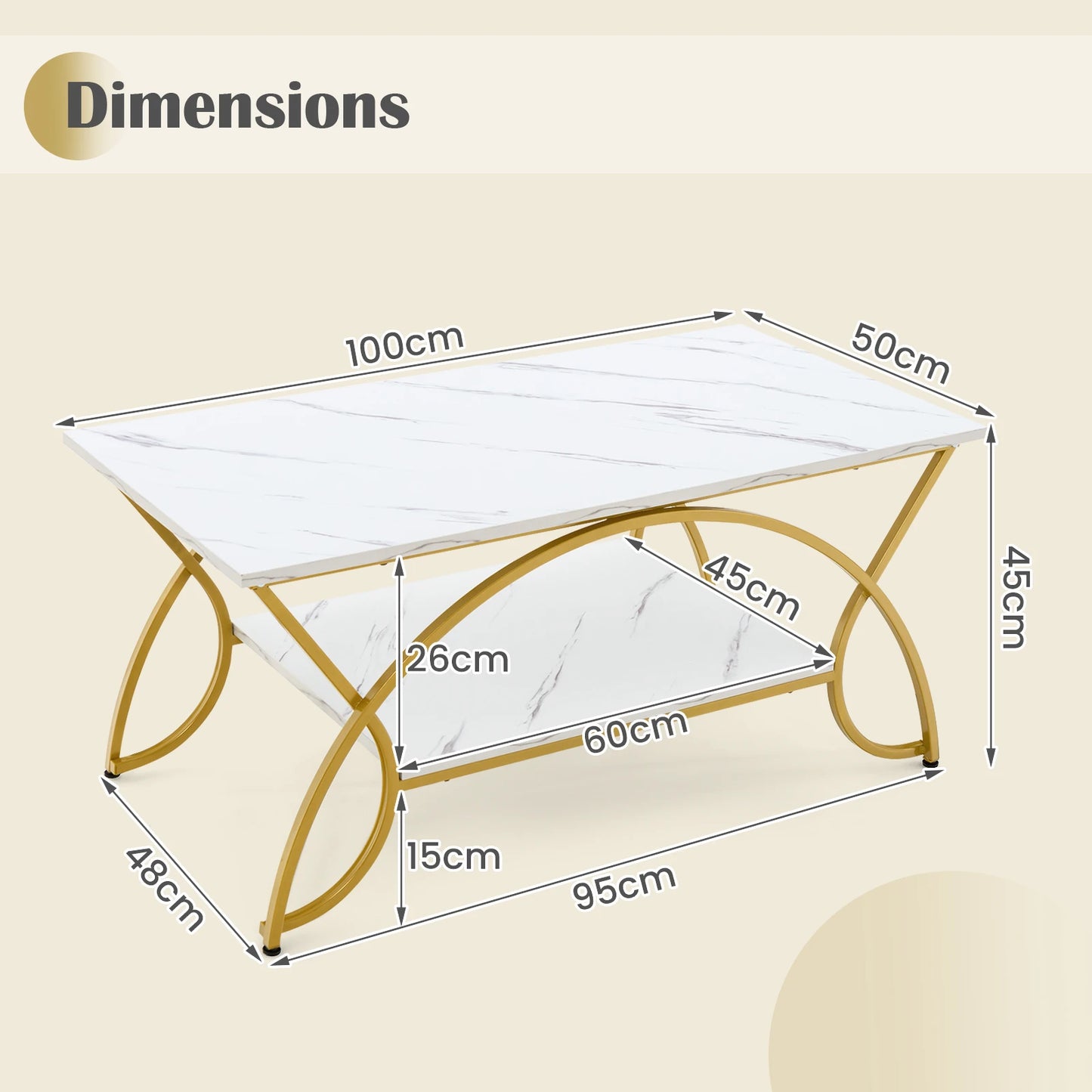 2-Tier Modern Coffee Table – Stylish, Sturdy & Functional!