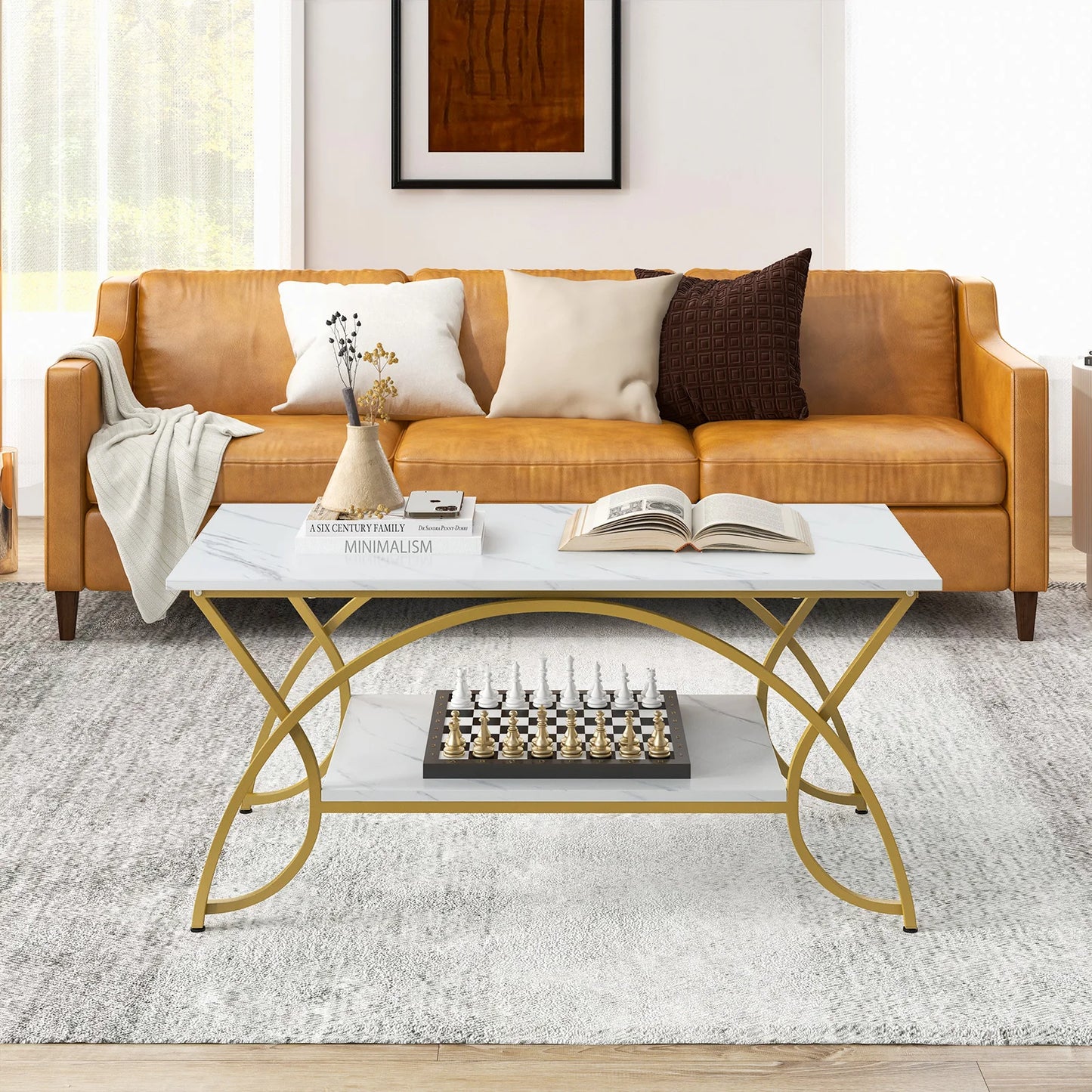 2-Tier Modern Coffee Table – Stylish, Sturdy & Functional!