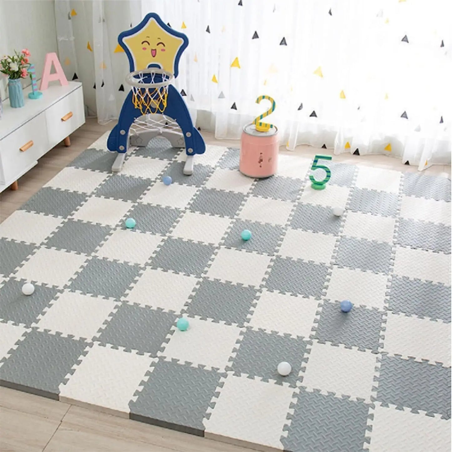 20-Piece Large Soft Foam Kids Floor Mat – Interlocking Jigsaw Tiles