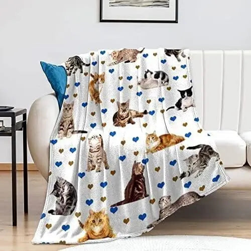 Supersoft Fleece Throw Blanket – Warm Sherpa Flannel with Animal Print (100x150cm)