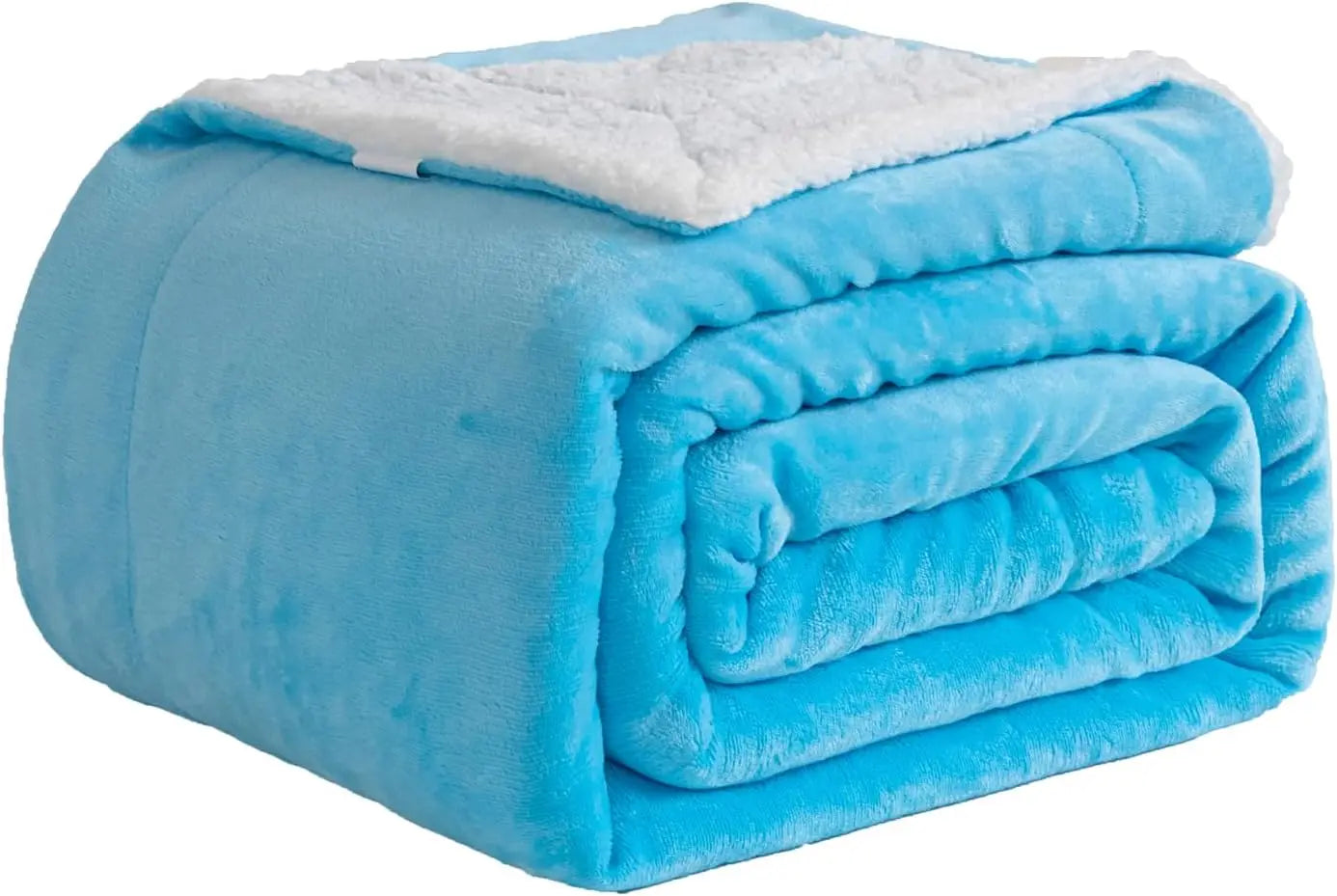 Good Nite Double-Layered Sherpa Fleece Flannel Blanket (150x200cm, Blue)