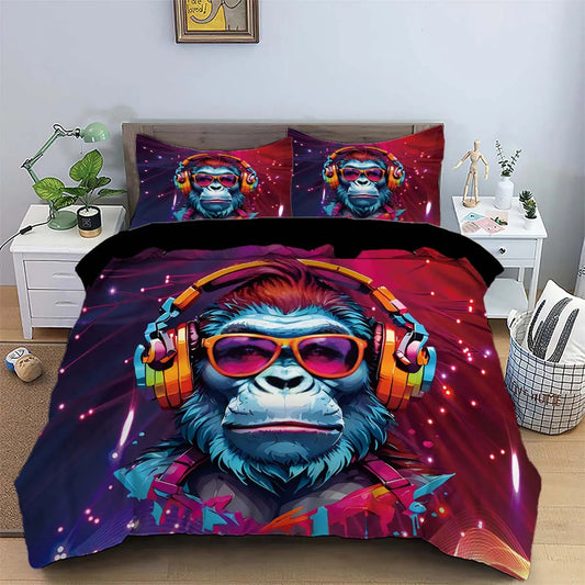 Neon Gorilla Bedding Set (Double) – Bold, Vibrant & Ultra-Soft