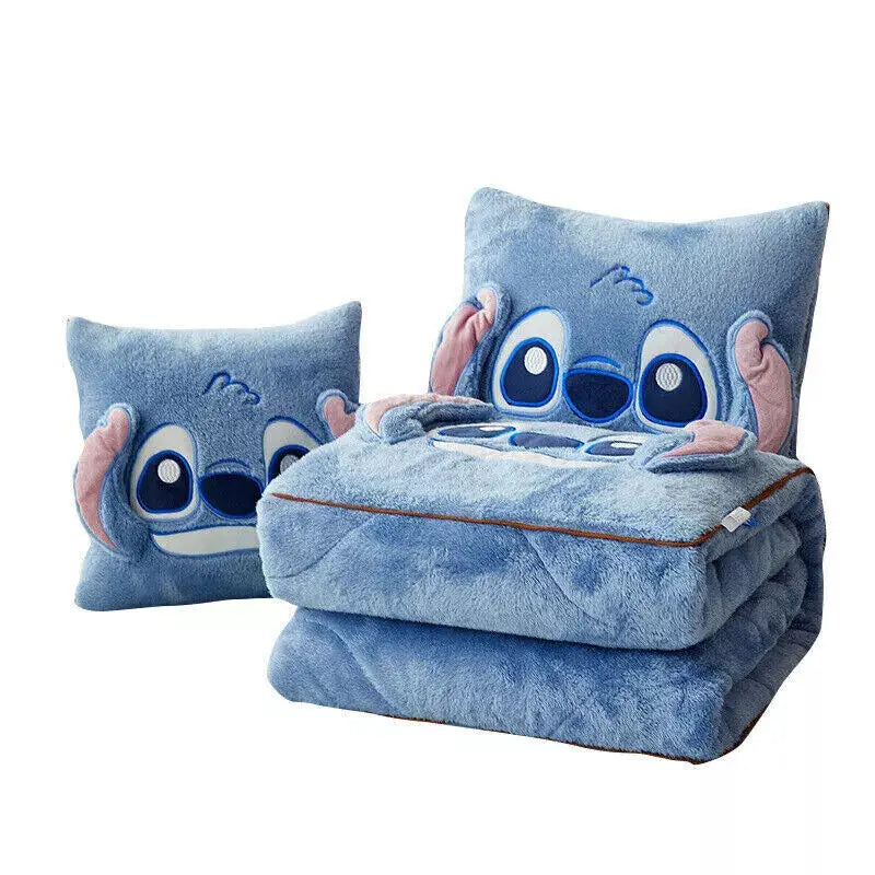 2 In 1 Blanket Pillow - Soft Throw Winter Blanket, Lilo And Stitch