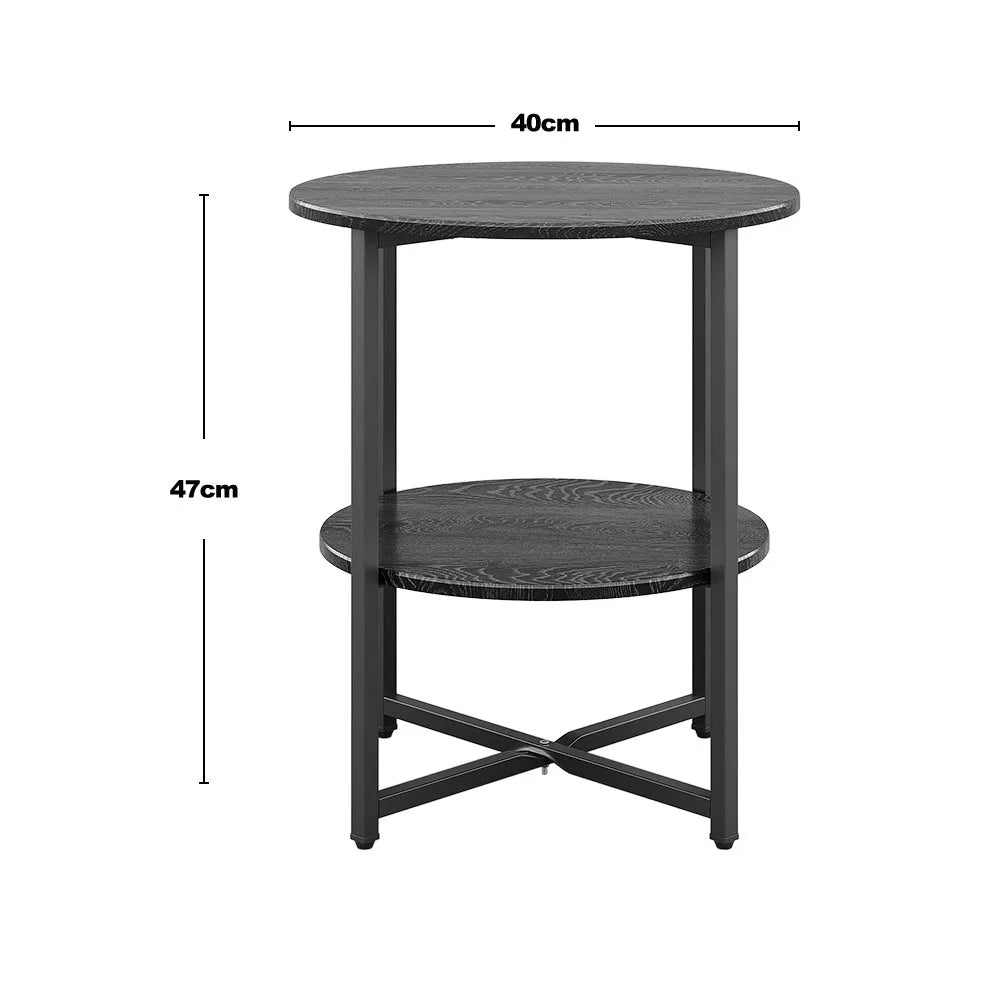 Modern Round 2 Tier Side Table – Stylish Functional