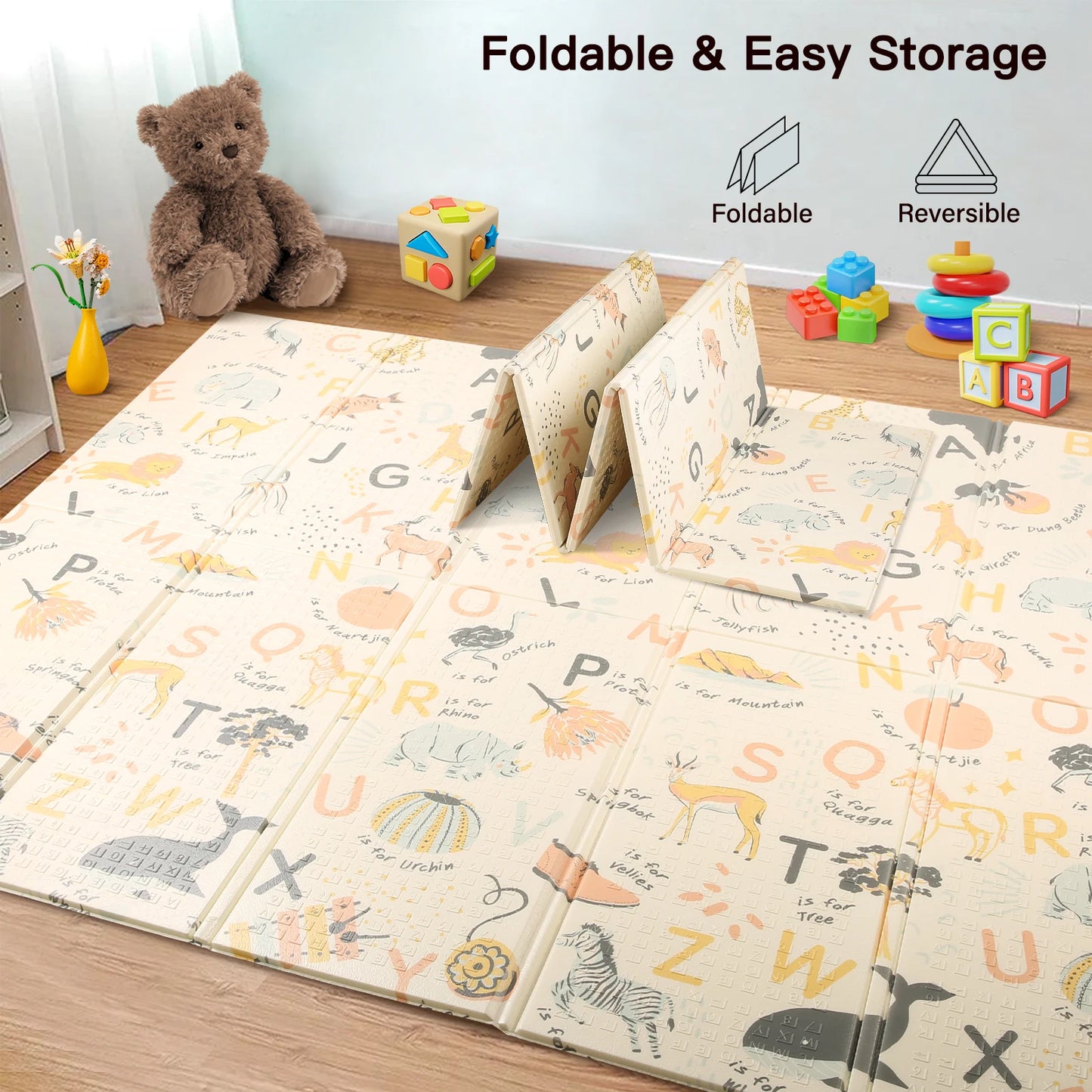 Sour Lemon 200x180cm Thick Padded Folding Baby Play Mat