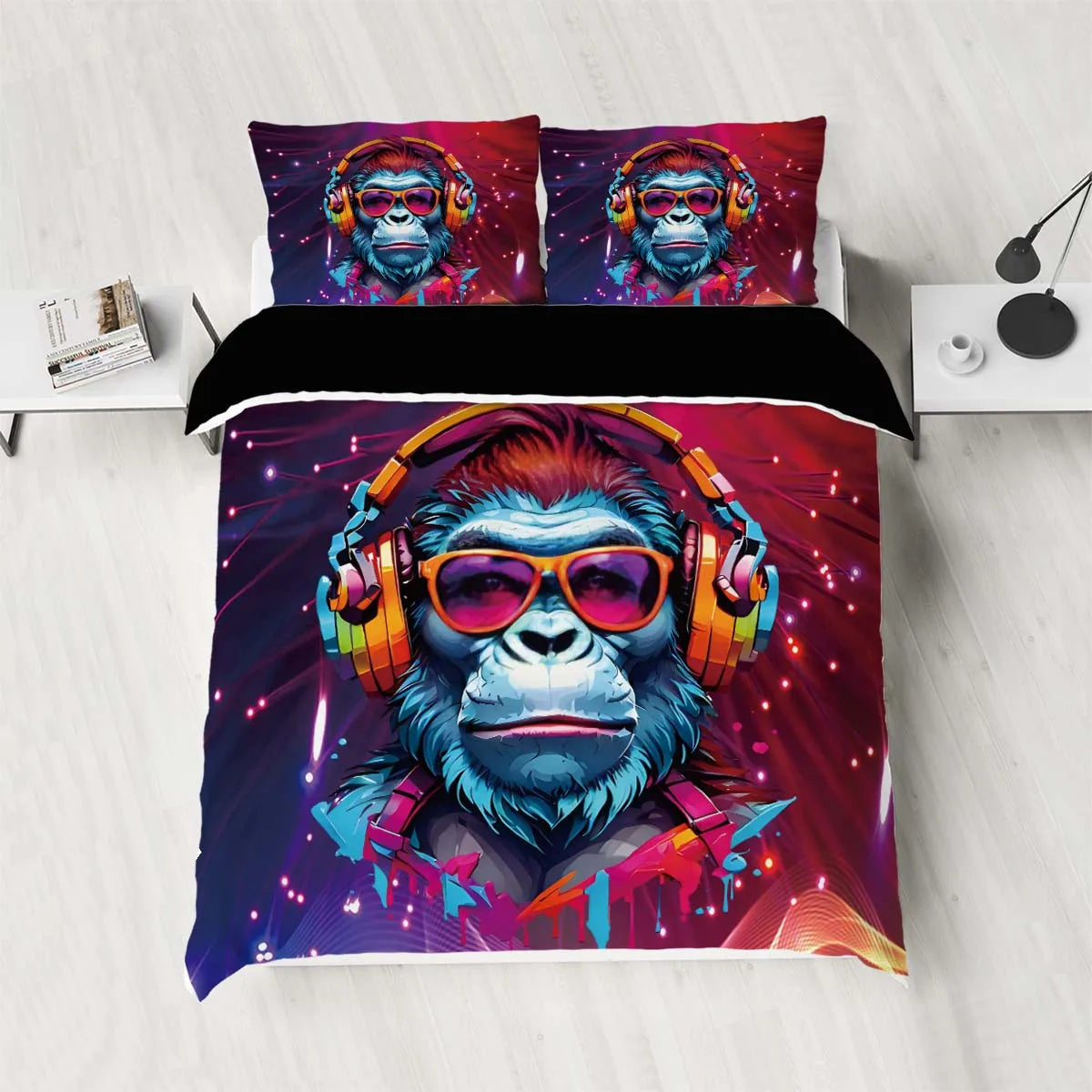 Neon Gorilla Bedding Set (Double) – Bold, Vibrant & Ultra-Soft