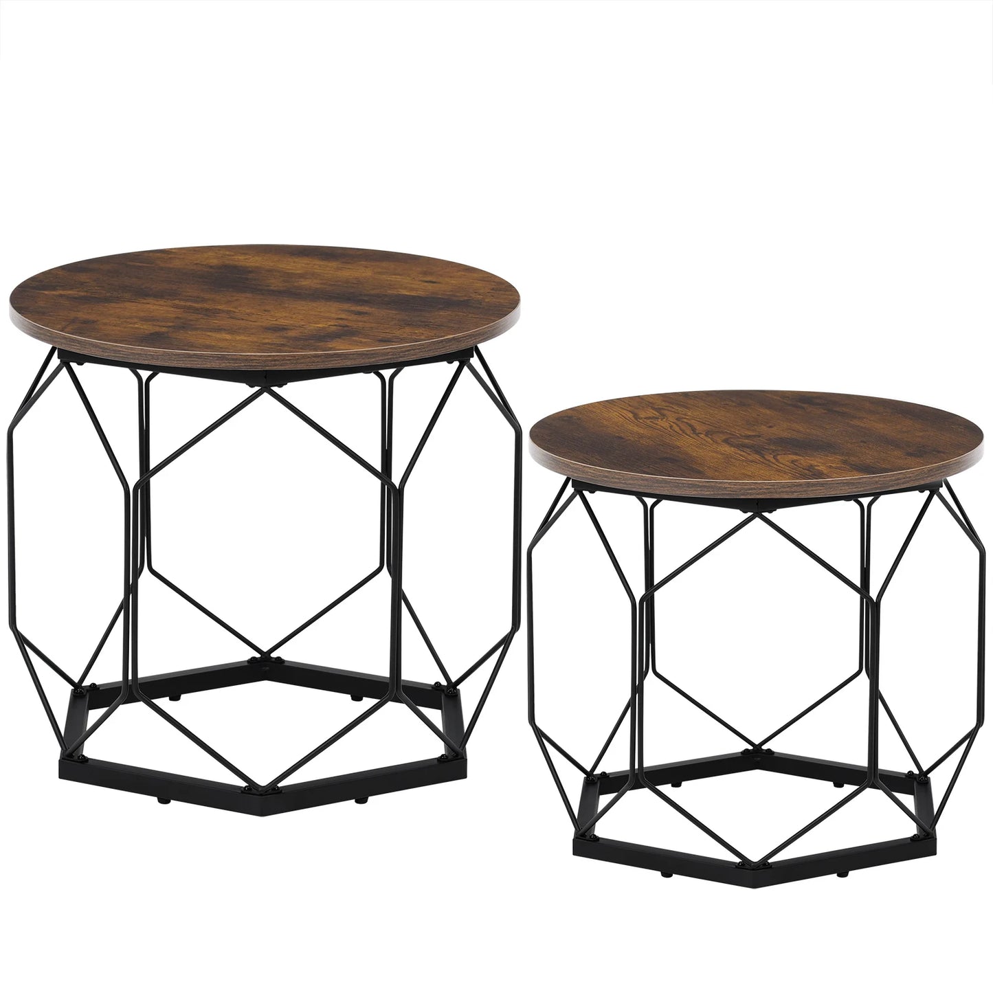 Rustic Industrial 2pc Coffee Table Set – Stylish & Space-Saving