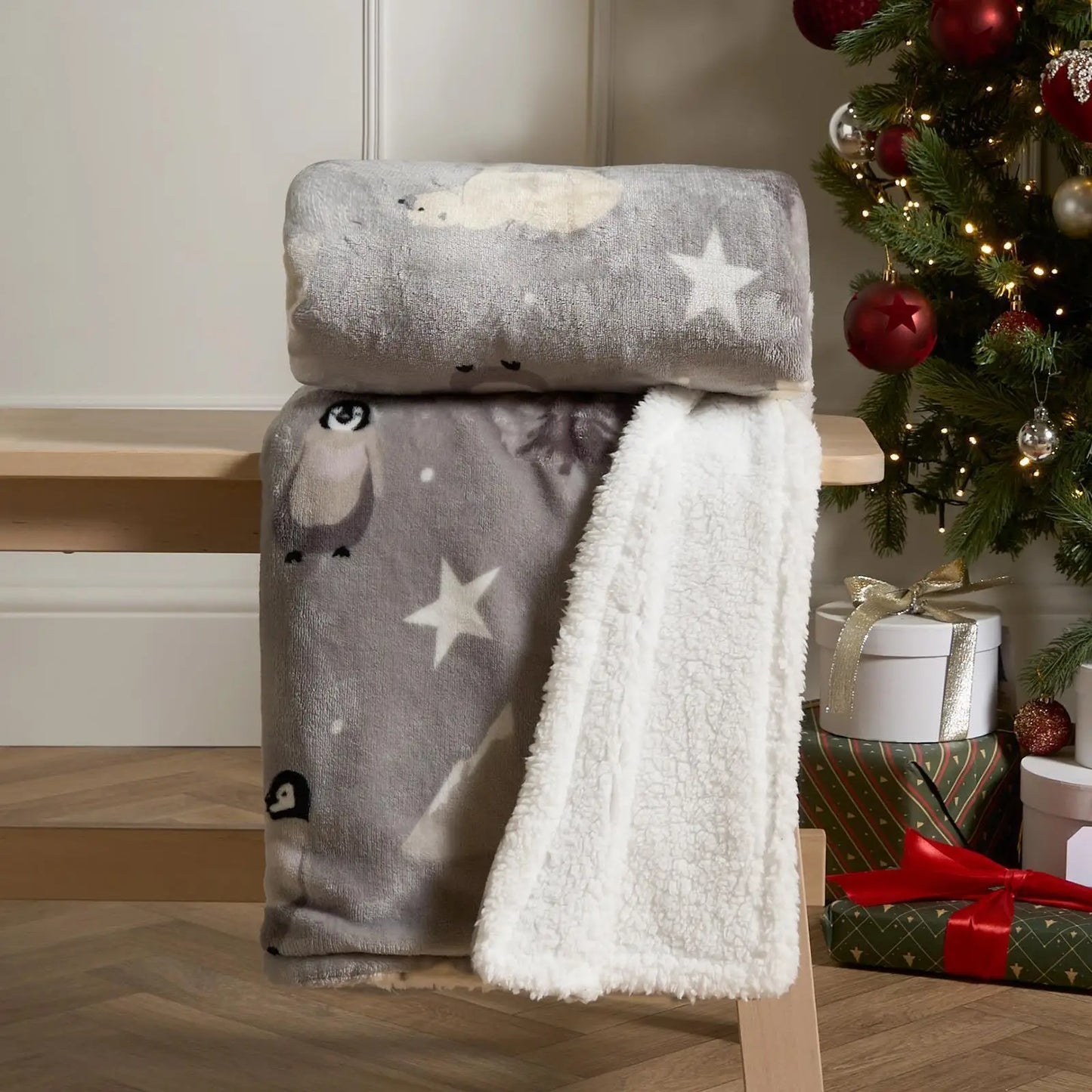 Supersoft Fleece Throw Blanket – Warm Sherpa Flannel with Animal Print (100x150cm)