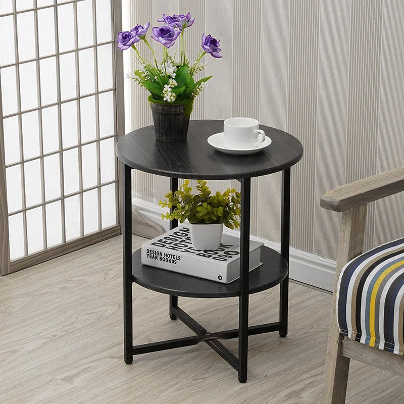 Modern Round 2 Tier Side Table – Stylish Functional