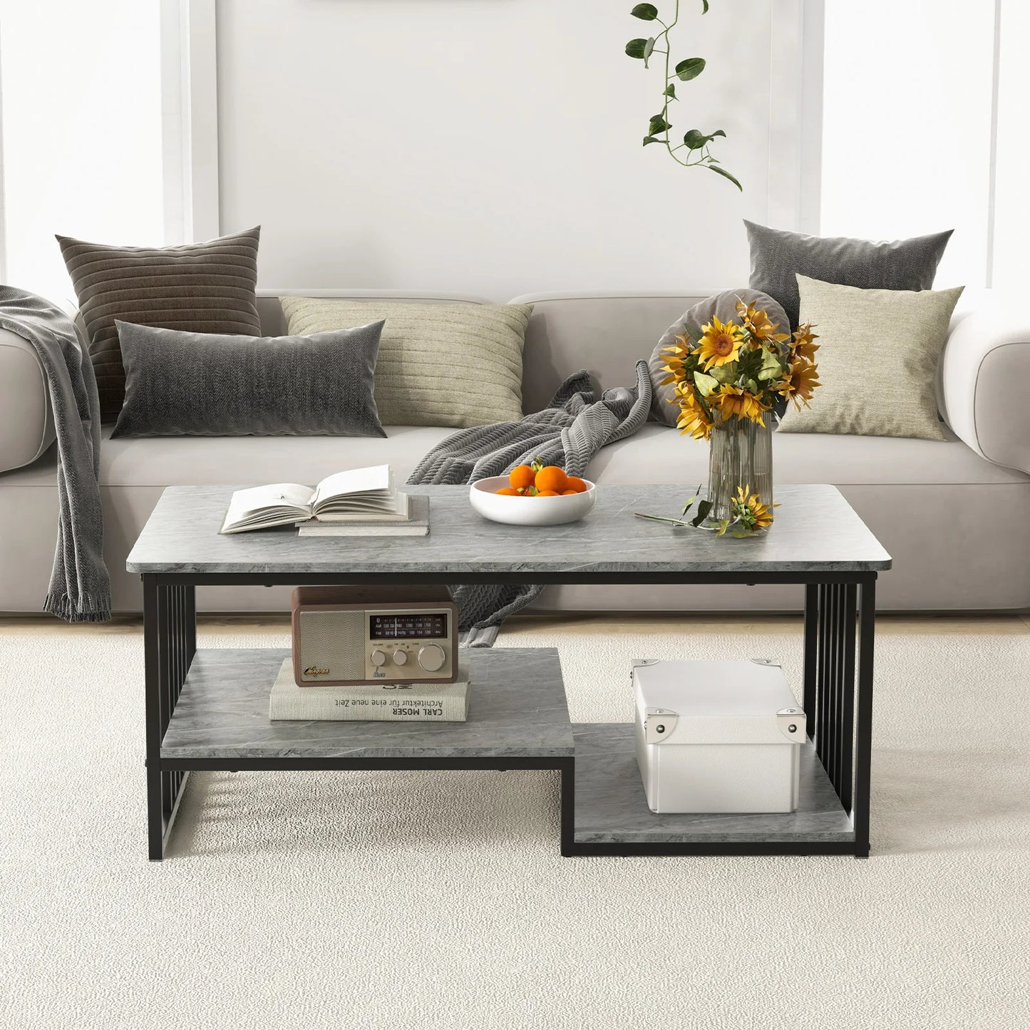 Modern Industrial Coffee Table – Sleek, Spacious & Stylish