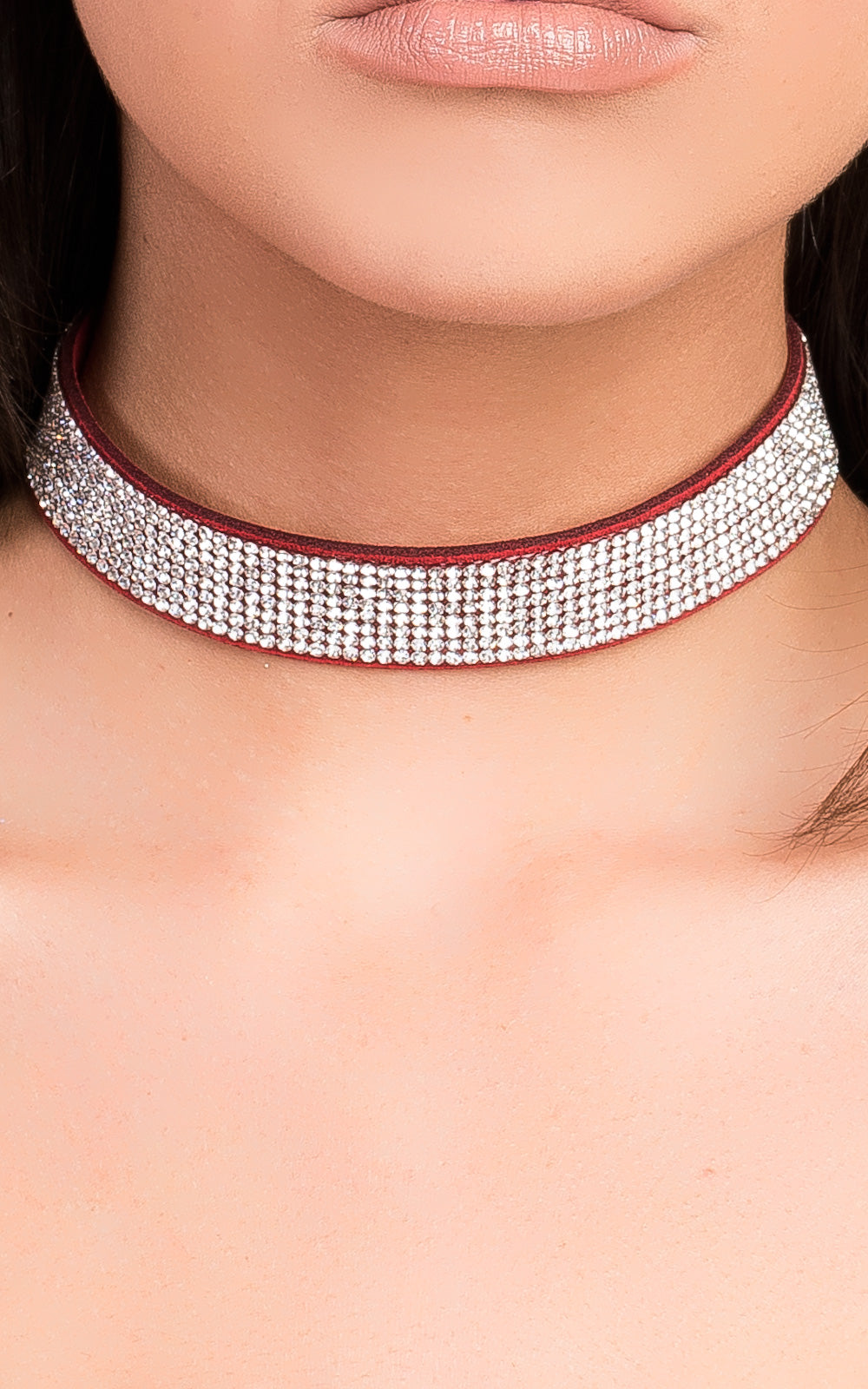 Suede Diamante Choker