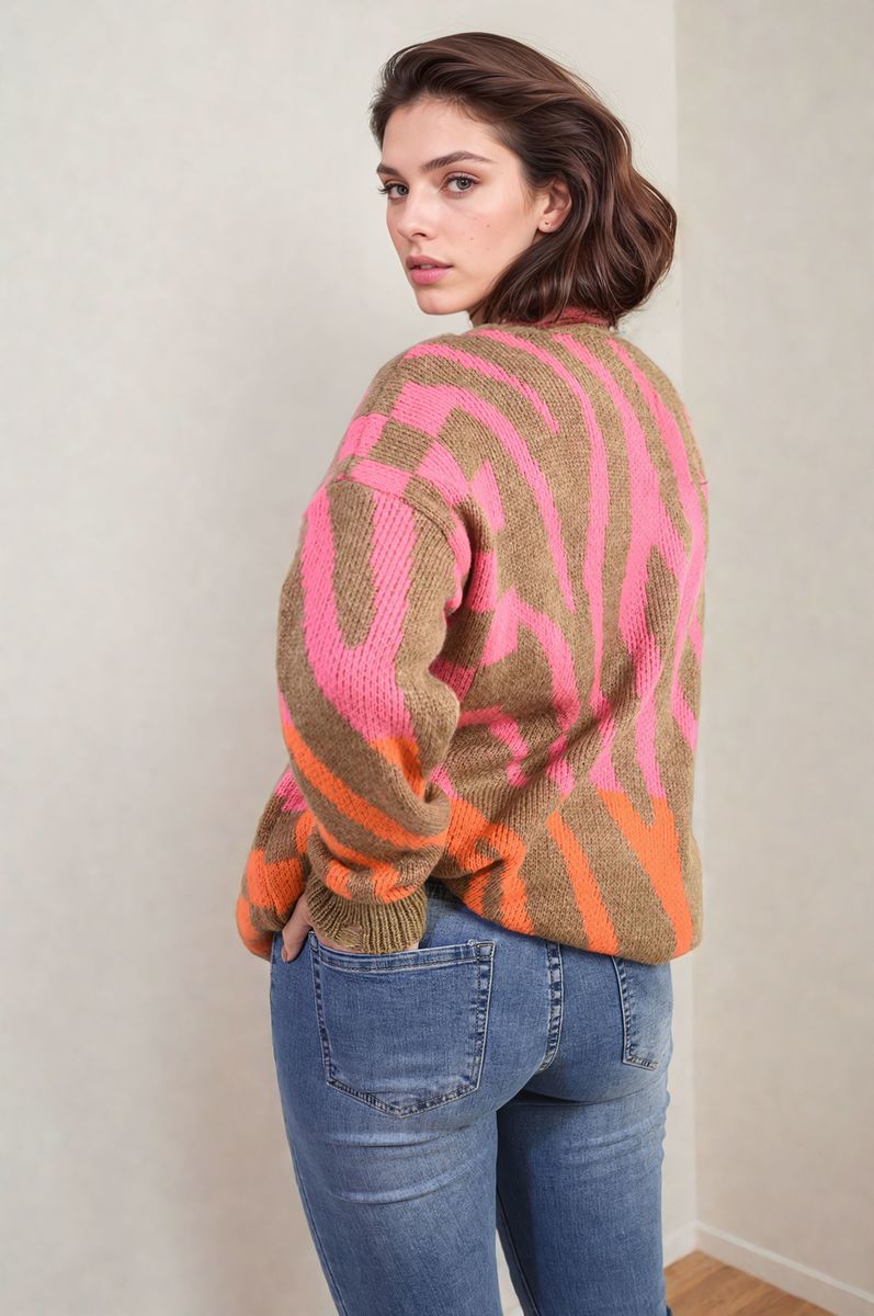 Zebra Stripe Knitted Jumper