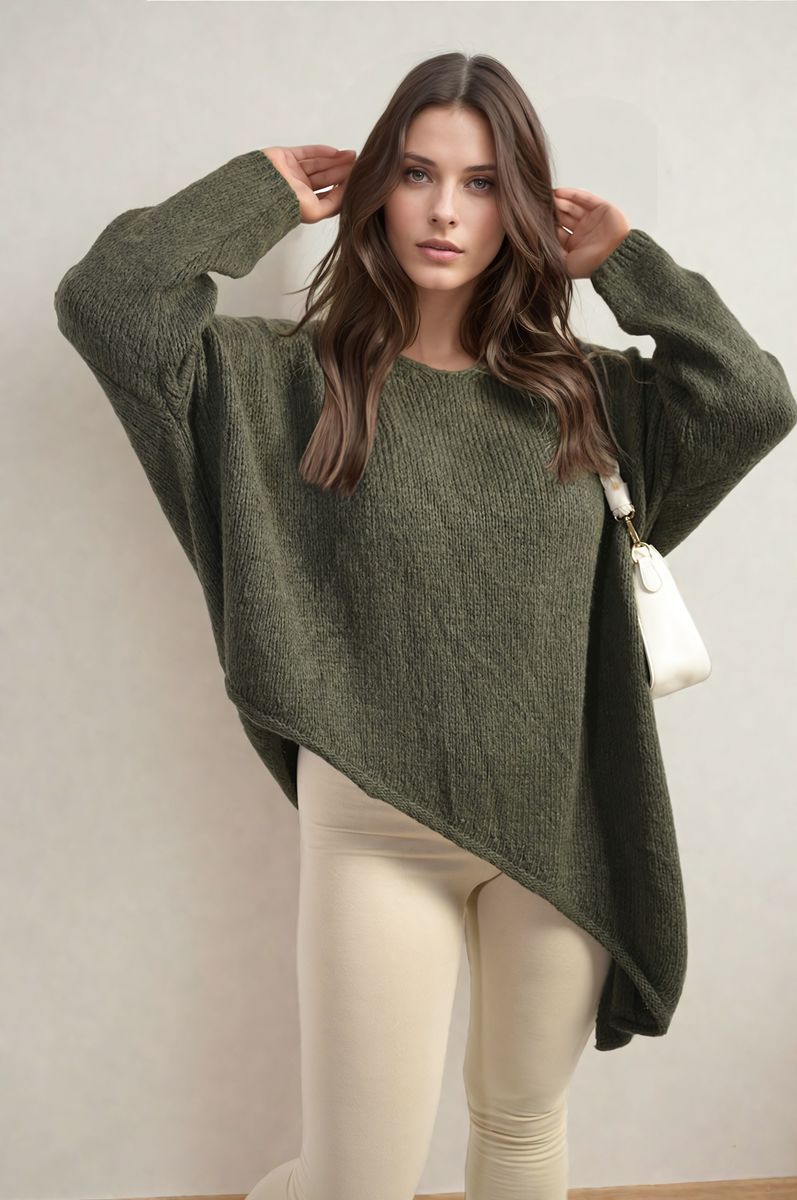 Asymmetric Oversized Knitted Jumper