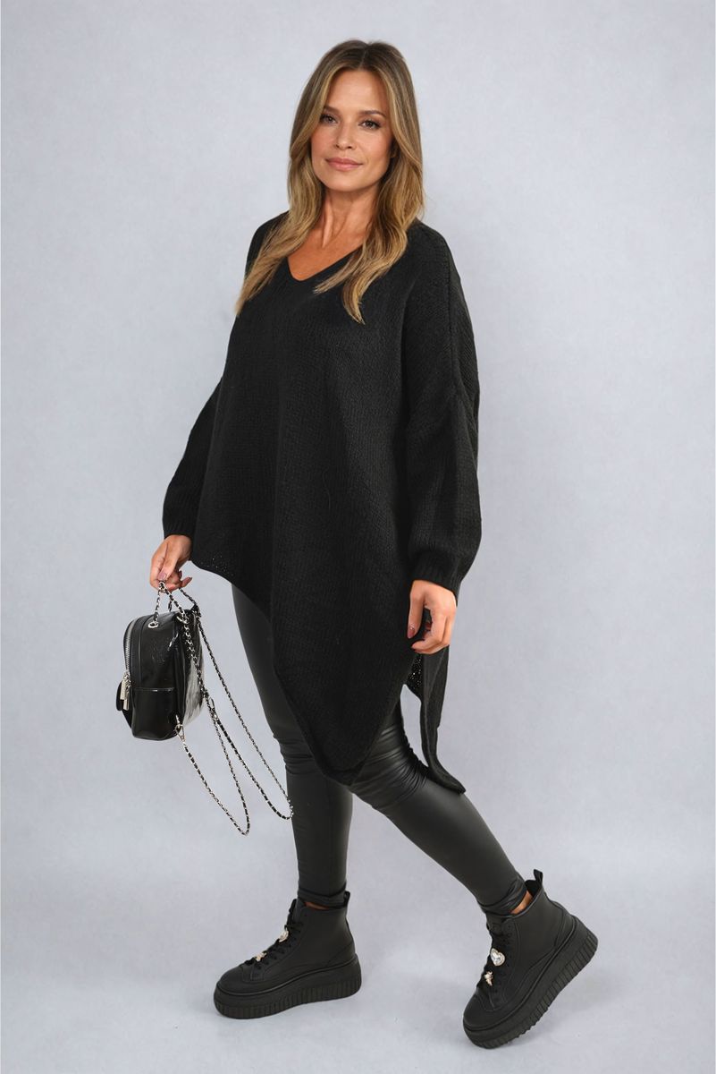 Asymmetric Oversized Knitted Jumper