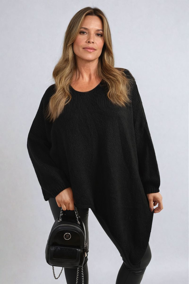 Asymmetric Oversized Knitted Jumper