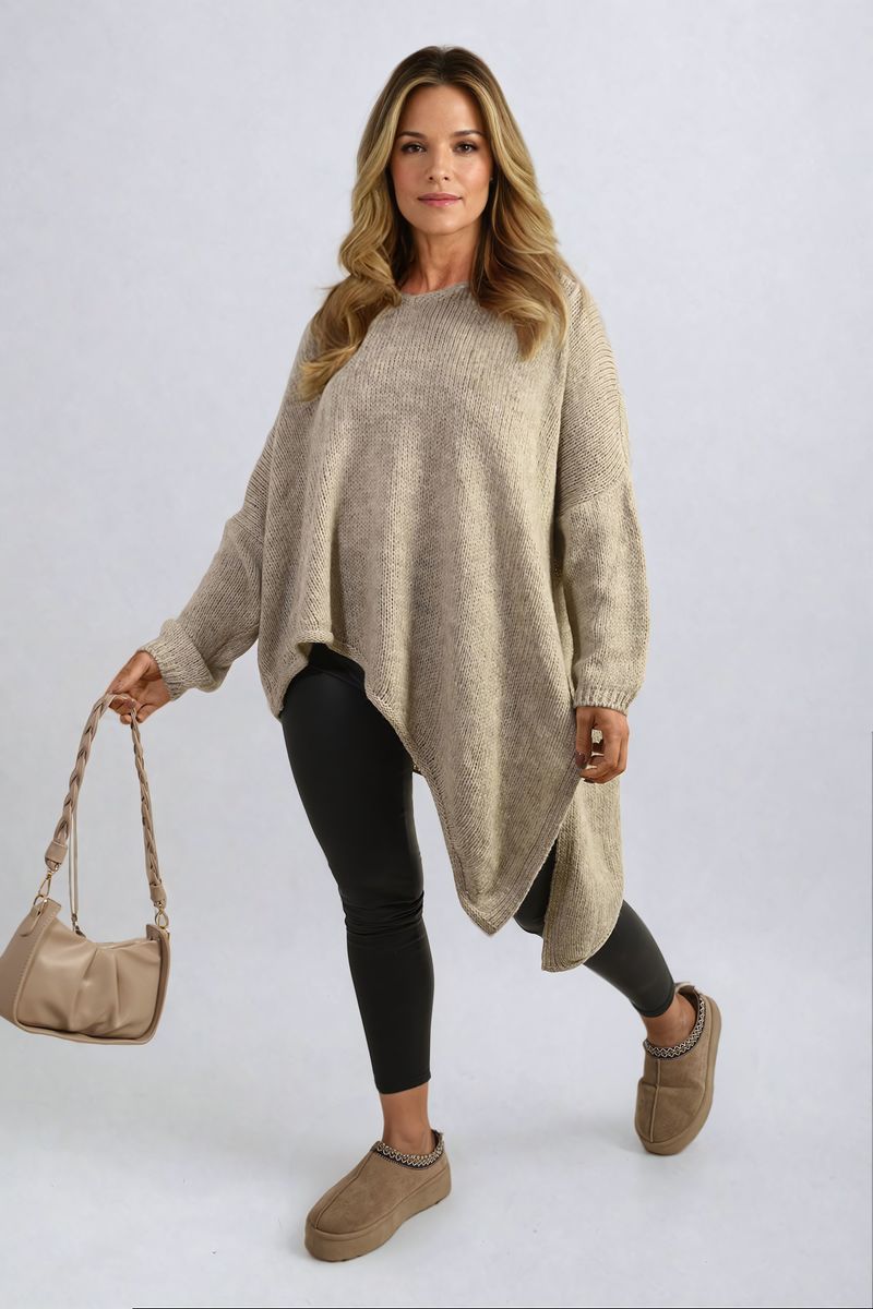 Asymmetric Oversized Knitted Jumper