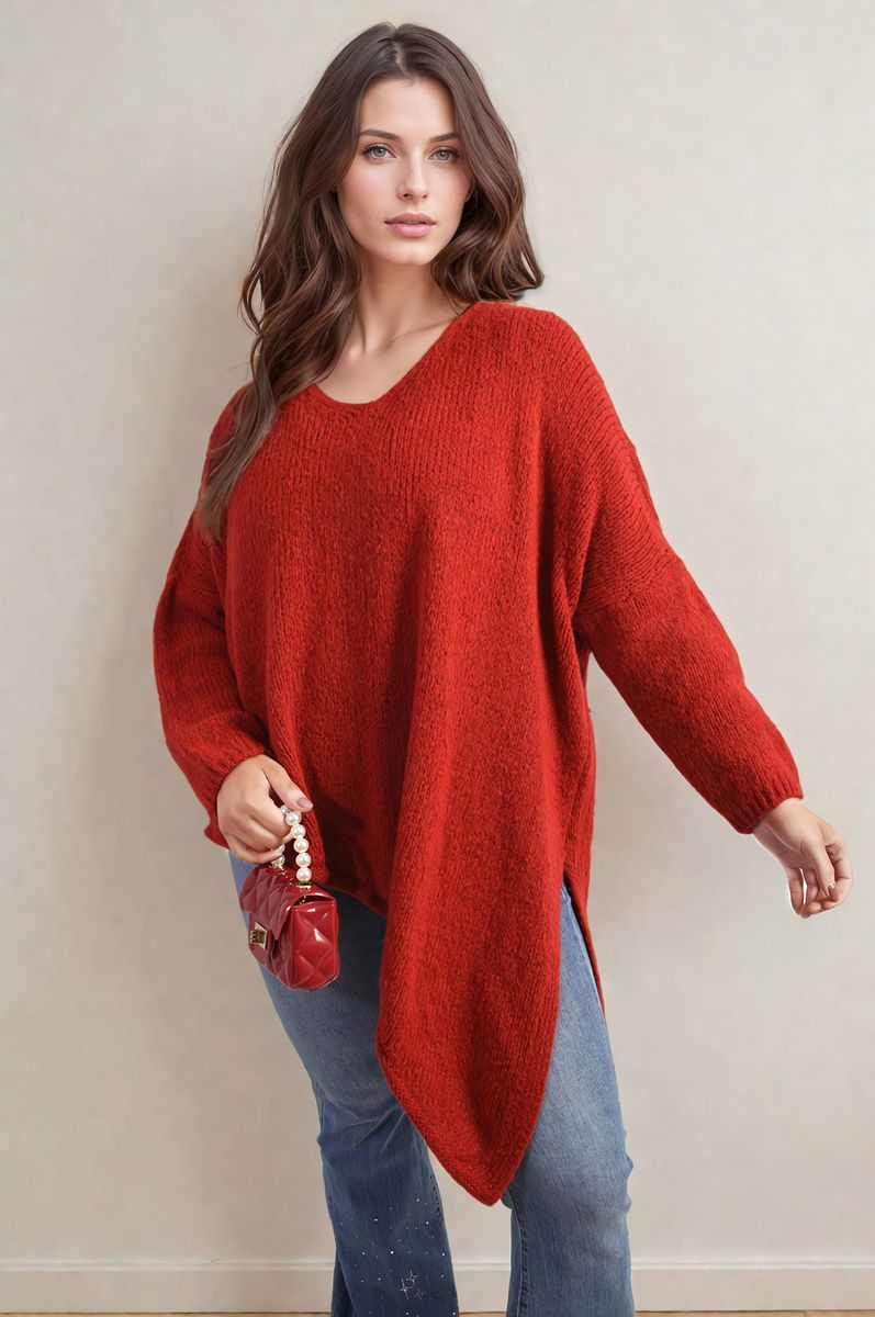 Asymmetric Oversized Knitted Jumper