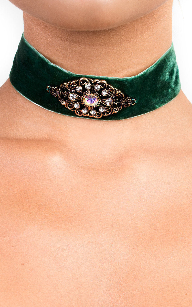 Velvet Jewelled Choker