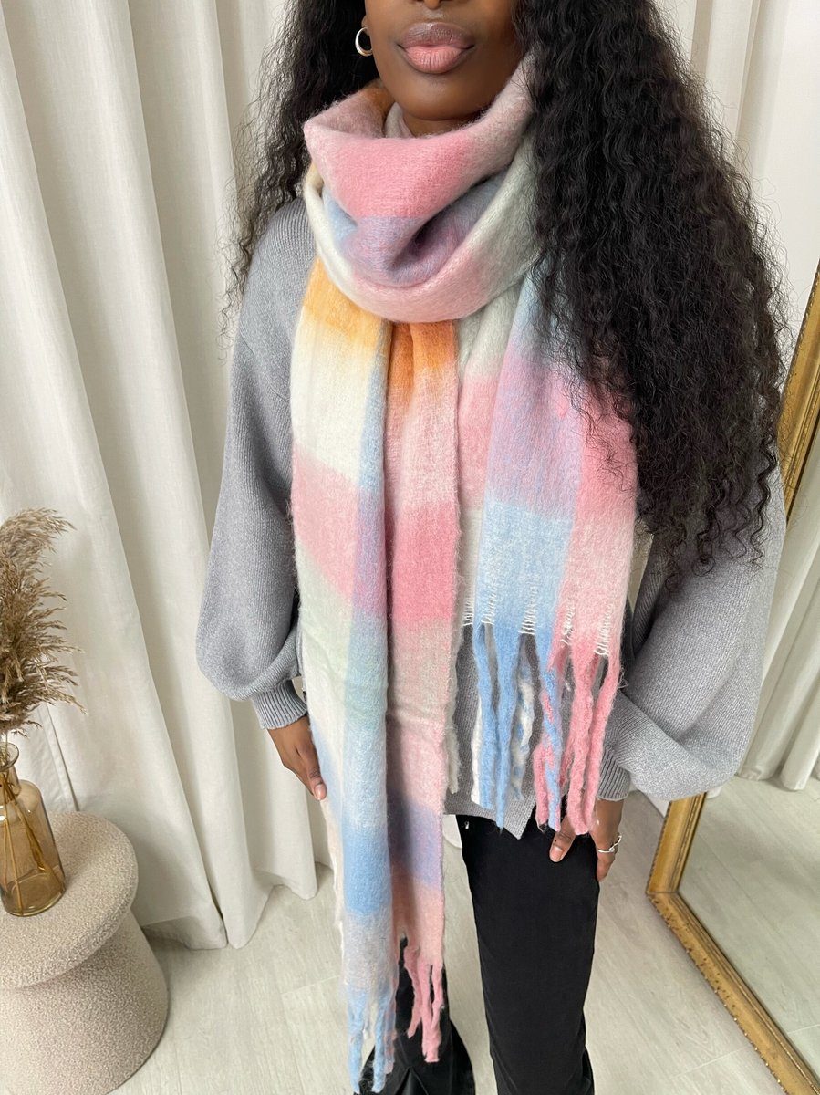 Striped Soft Comfortable Oversized Chunky Scarf