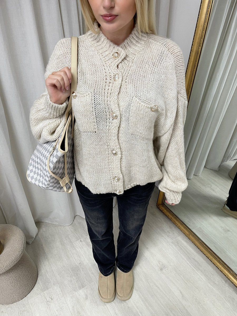 Oversized Button Down Chunky Knitted Top