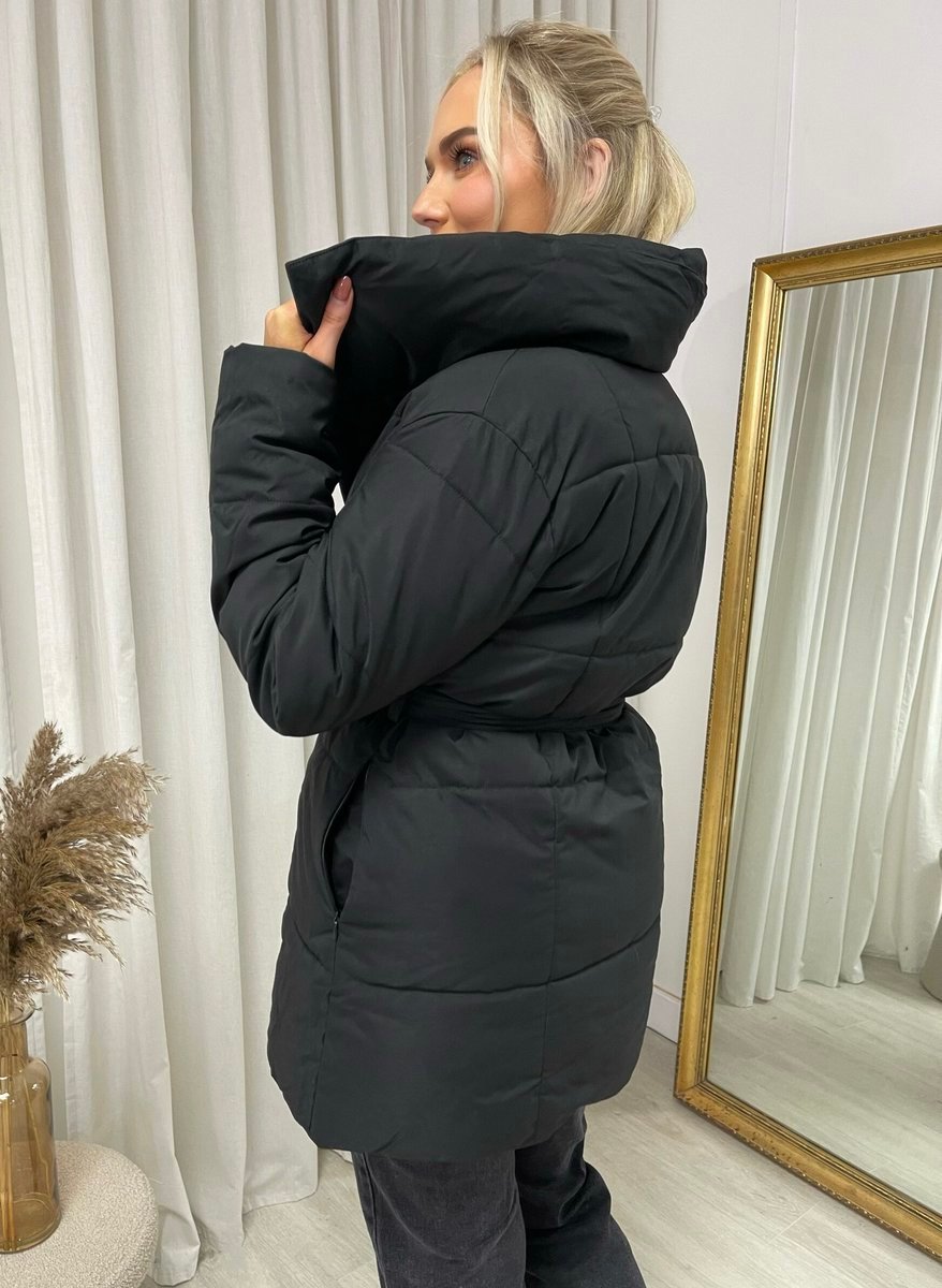 Padded Puffer Belted Winter Jacket