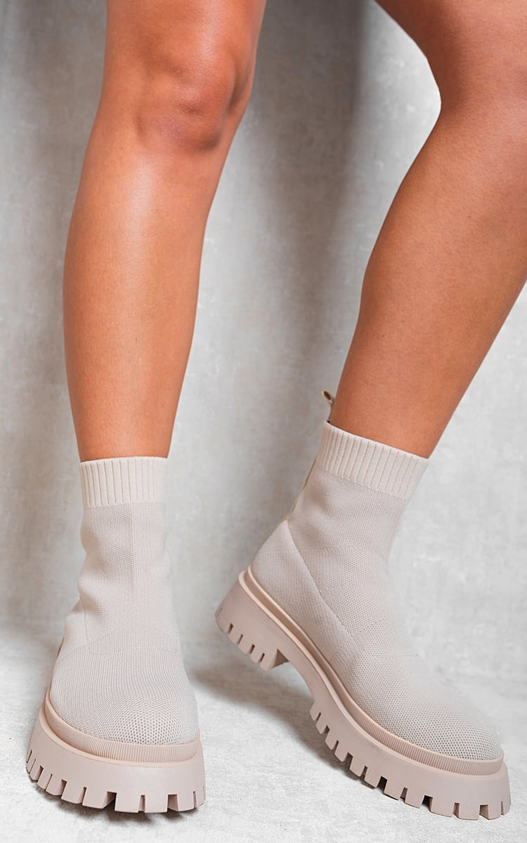 Chunky Sock Fit Ankle Boots