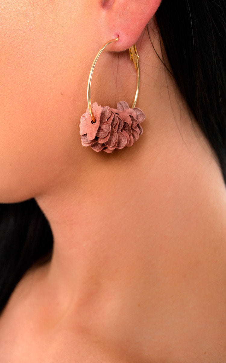 Flower Hoop Earrings