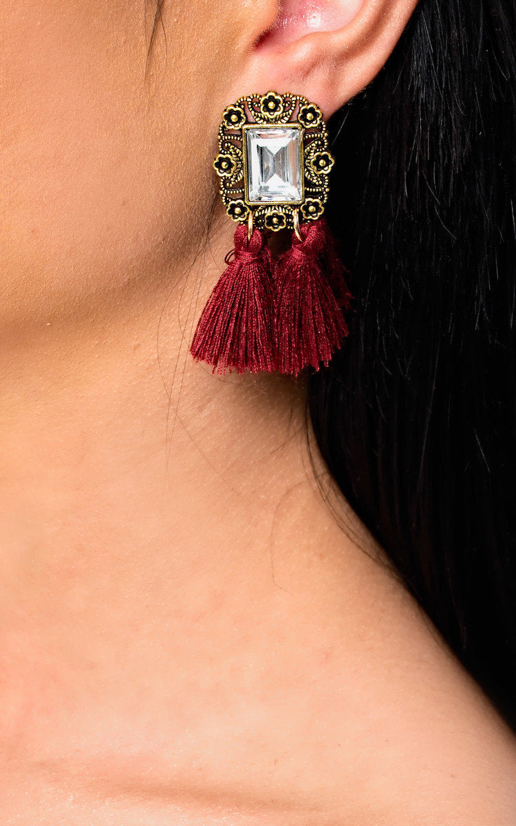 Jewelled Tassel Earrings