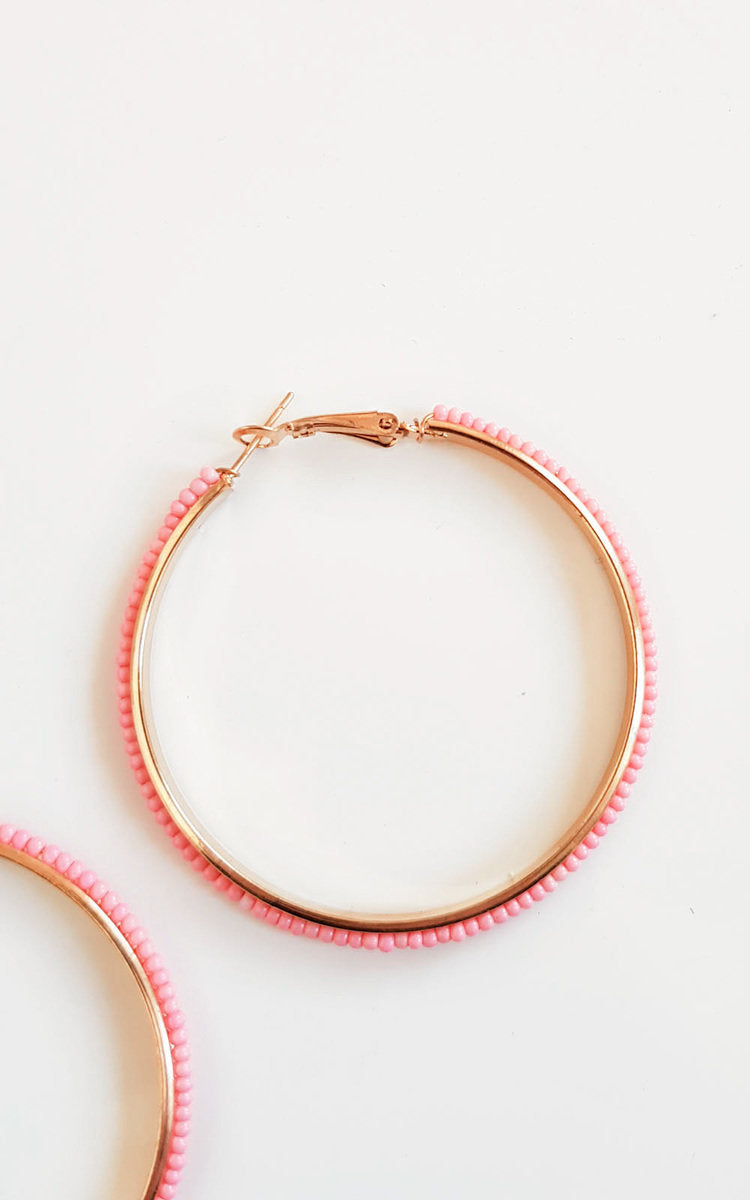 Beaded Hoop Earrings